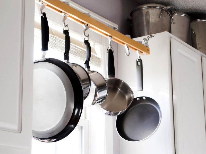 Pots and pans hanging | Bring Dinner Back